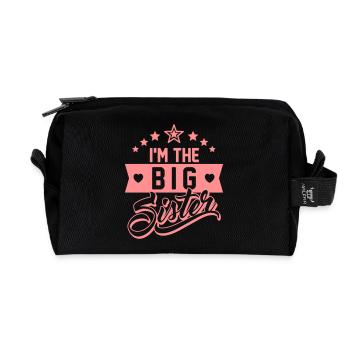 I'm the big Sister - Ich bin die große Schwester - Recycelte Kulturtasche - Schwarz - Vorne