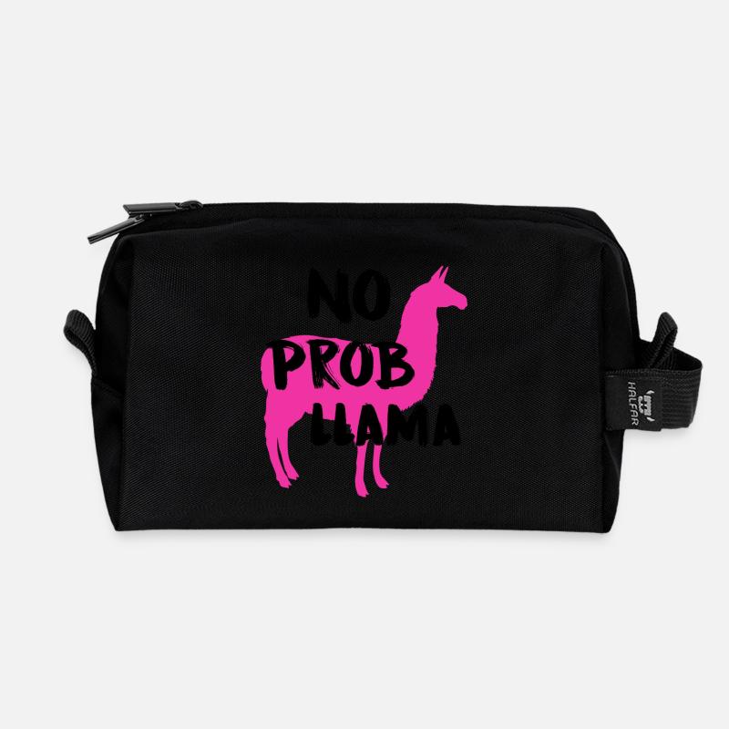 No prob llama - Recycelte Kulturtasche - Schwarz