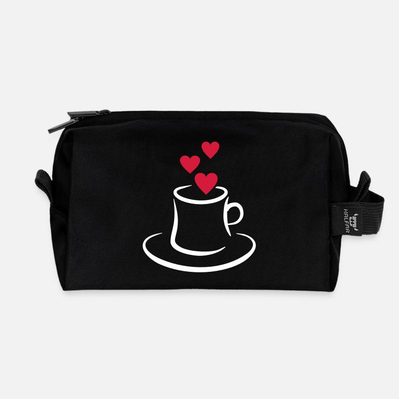 Kaffee - Recycelte Kulturtasche - Schwarz