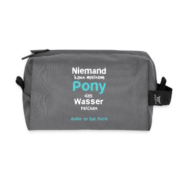 Pony Pferd lustig Pferdesprüche Pferdespaß - Recycelte Kulturtasche - Anthrazit - Vorne