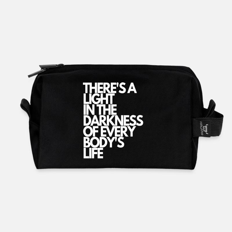 There's a light in the darkness of everybodys life - Recycelte Kulturtasche - Schwarz