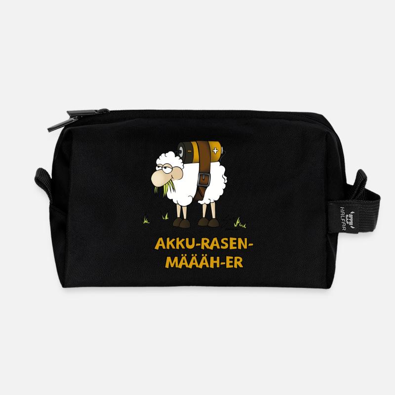 Akku-Rasen-Määäh-er - Recycelte Kulturtasche - Schwarz