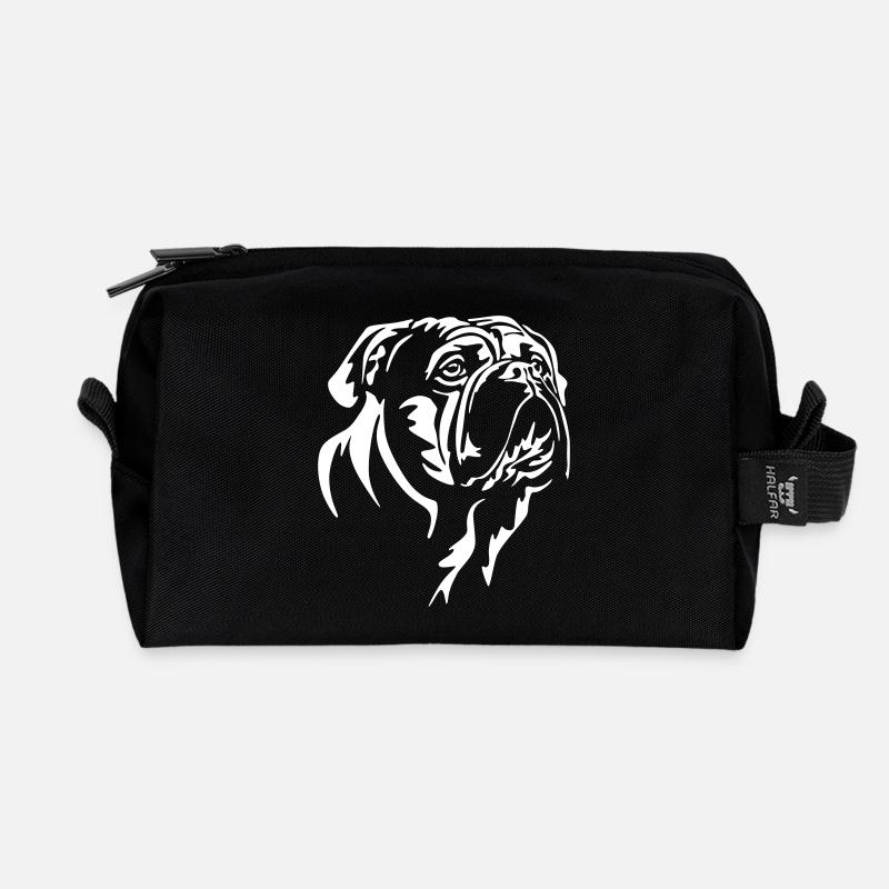 Continental Bulldog Kopf "Black Edition" - Recycelte Kulturtasche - Schwarz