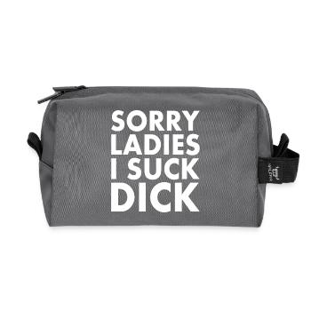 Sorry ladies i suck dick - Recycled Toiletry Zip Bag - anthracite - Front
