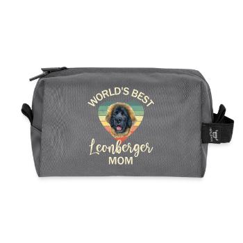 Dog Leonberger - Recycled Toiletry Zip Bag - anthracite - Front