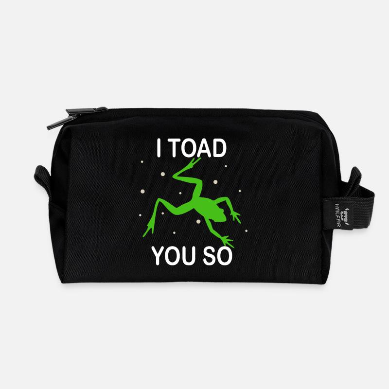 I Hate To Say I Toad You So - Recycled Toiletry Zip Bag - black
