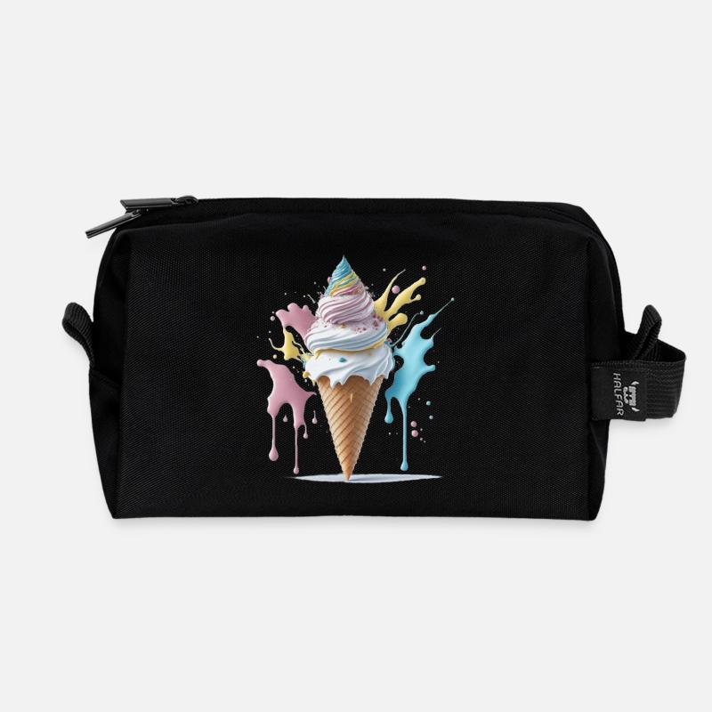 Eiscreme - Recycelte Kulturtasche - Schwarz