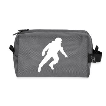 Floating Astronaut Silhouette Weightlessness - Recycled Toiletry Zip Bag - anthracite - Front