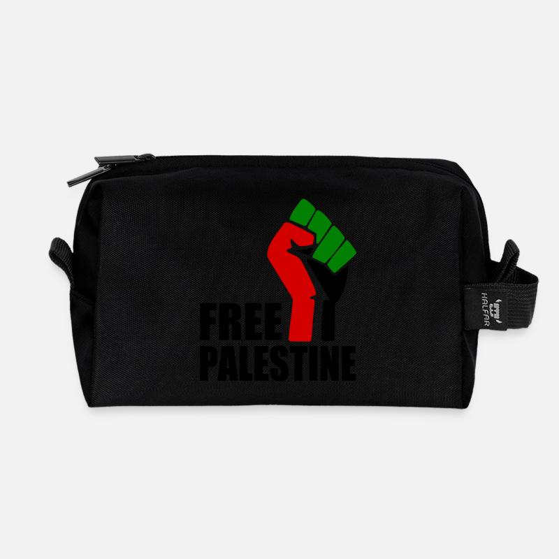 Free palestine - Recycelte Kulturtasche - Schwarz