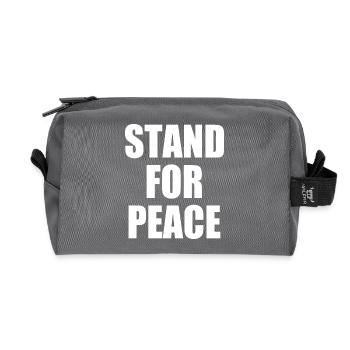 Stand for peace - Recycled Toiletry Zip Bag - anthracite - Front