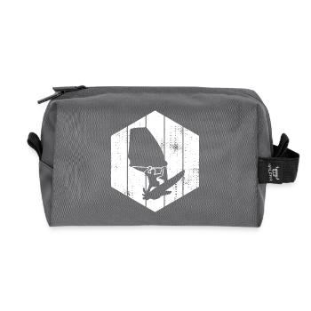 Funny windsurfer - Recycled Toiletry Zip Bag - anthracite - Front