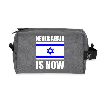 Never again is now - Recycelte Kulturtasche - Anthrazit - Vorne