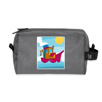 Buntes Bild eines lustigen Schleppers - Recycelte Kulturtasche - Anthrazit - Vorne