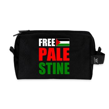 Free palestine - Recycled Toiletry Zip Bag - black - Front