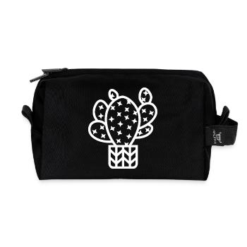 Cactus Houseplant Botanical Plants Icon - Recycled Toiletry Zip Bag - black - Front