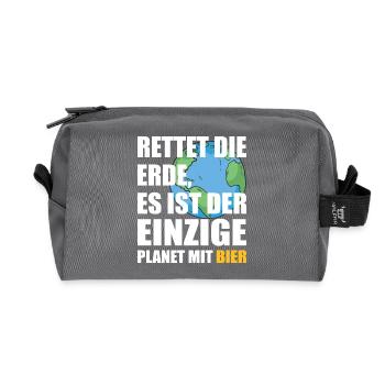 Bier Planet Retten - Recycelte Kulturtasche - Anthrazit - Vorne