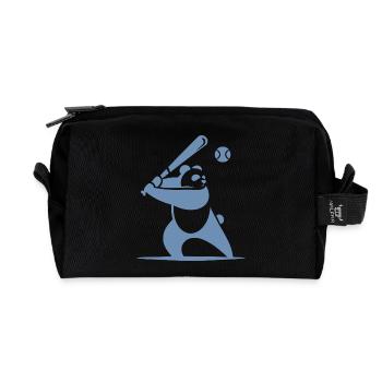 Minimalistische Panda-Baseball-Silhouette - Recycelte Kulturtasche - Schwarz - Vorne