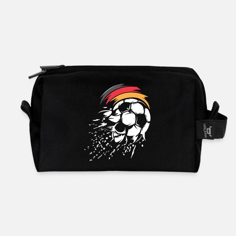 Fußball Team Deutschland Ball Explosion Grafik - Recycelte Kulturtasche - Schwarz