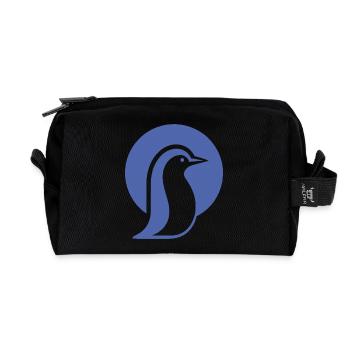 Pinguin Silhouette am Südpol minimalistisch - Recycelte Kulturtasche - Schwarz - Vorne
