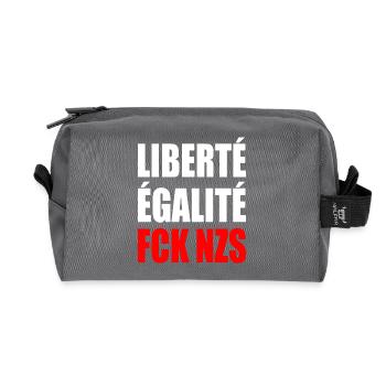 Liberté égalité fck nzs - Recycled Toiletry Zip Bag - anthracite - Front