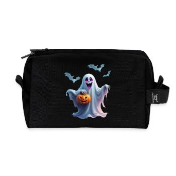 Das charmante Halloween-Design vermittelt. - Recycelte Kulturtasche - Schwarz - Vorne