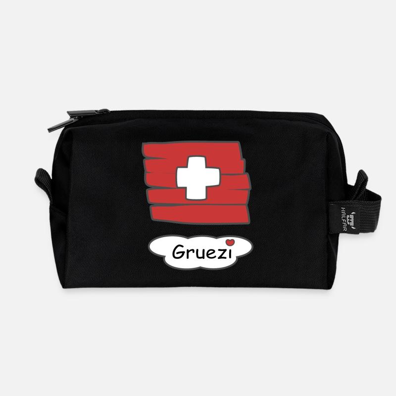 Greetings - Recycled Toiletry Zip Bag - black