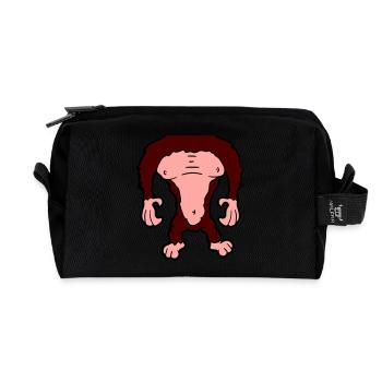 Funny Gorilla Body Headless Halloween Costume - Recycled Toiletry Zip Bag - black - Front