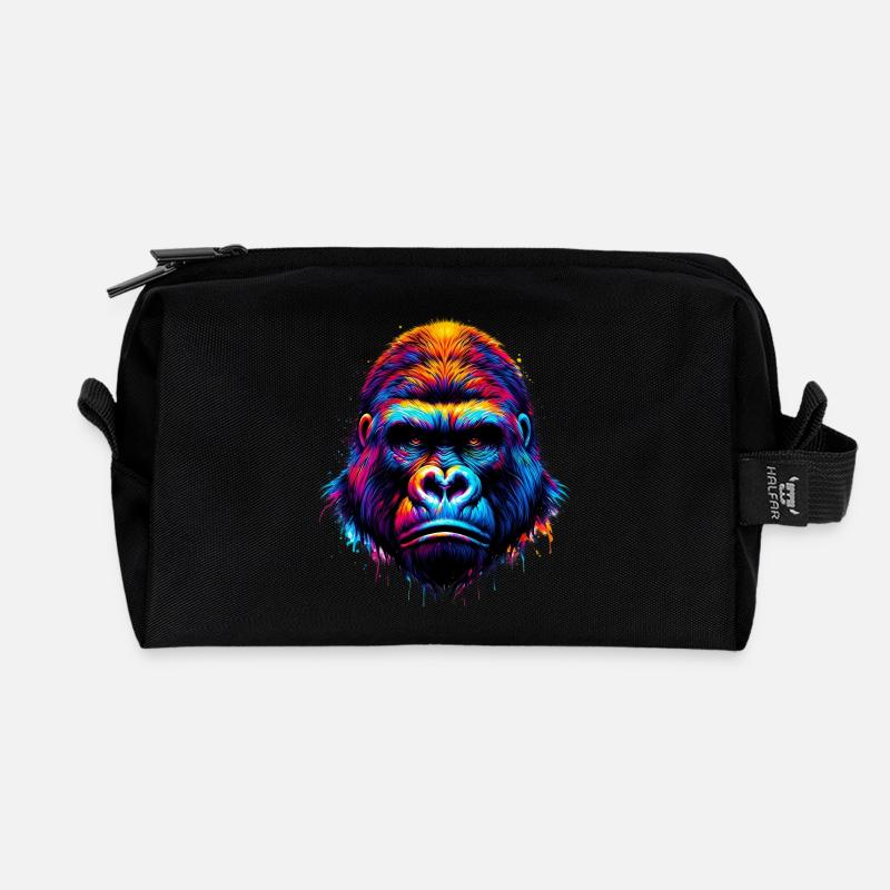 Gorilla - Recycelte Kulturtasche - Schwarz