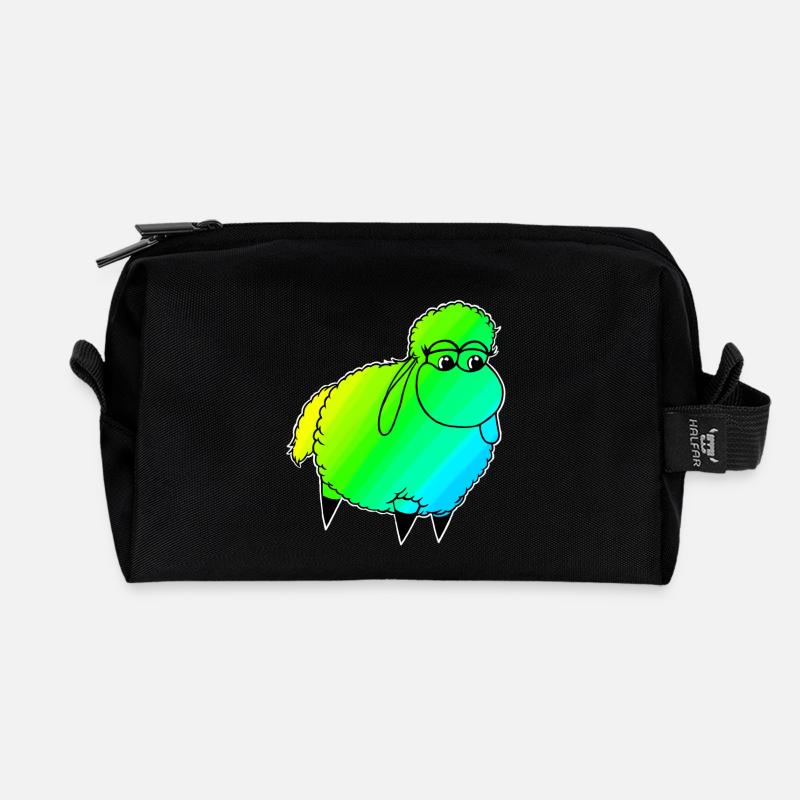 Wolly Sheeeepling Retro wave - Recycelte Kulturtasche - Schwarz