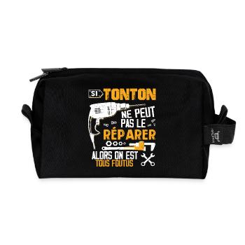 Si TONTON Ne Peut Pas Le Réparer Est Tous Foutus - Trousse de toilette en tissu recyclé - noir - Devant
