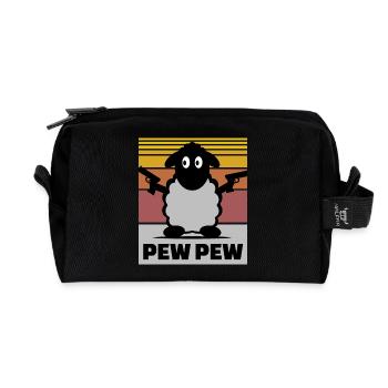 Pew Pew Schaf - Recycelte Kulturtasche - Schwarz - Vorne