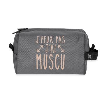 Ich kann nicht, ich habe Muskeln - Recycelte Kulturtasche - Anthrazit - Vorne