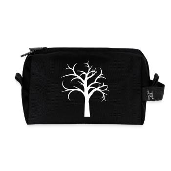 Baum Kahl Winter Herbst Wald Bäumchen Silhouette - Recycelte Kulturtasche - Schwarz - Vorne