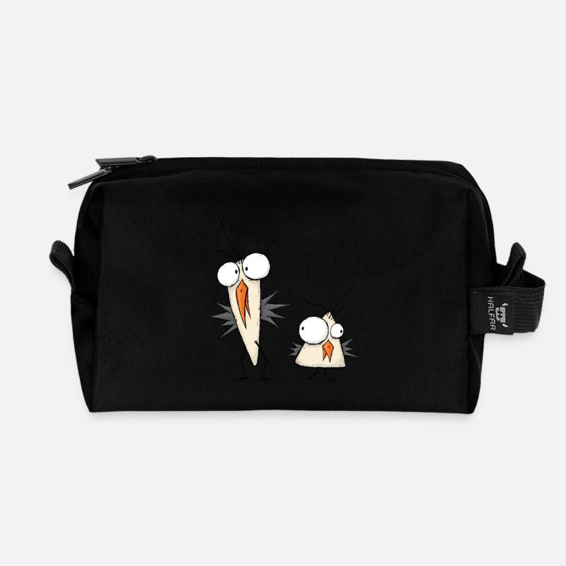 Freaky Birds - Recycelte Kulturtasche - Schwarz