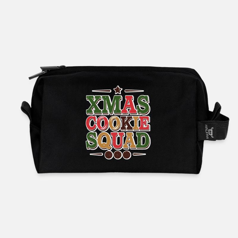 Das Team der Weihnachtsplätzchen - Recycelte Kulturtasche - Schwarz