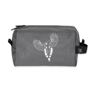 L'envol de l'oiseau blanc - Trousse de toilette en tissu recyclé - anthracite - Devant