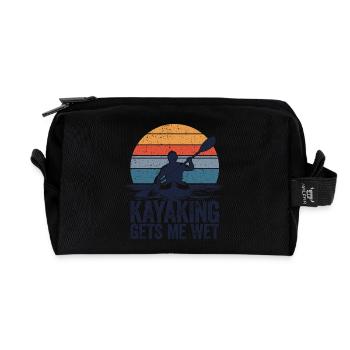 Spaßiger Spruch für Wassersportfans - Recycelte Kulturtasche - Schwarz - Vorne