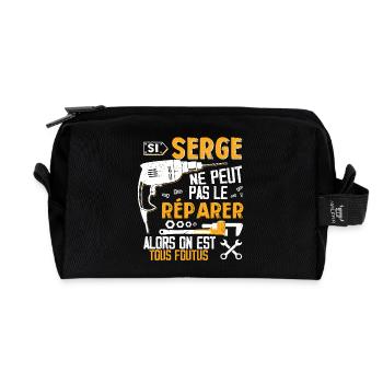Si Serge Ne Peut Pas Le Réparer Alors Tous Foutus - Trousse de toilette en tissu recyclé - noir - Devant