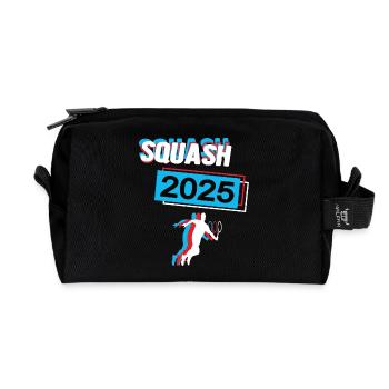 Squash 2025 Squasher Squashspieler Spieler - Recycelte Kulturtasche - Schwarz - Vorne