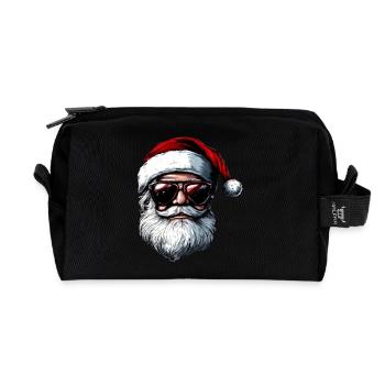 Père Noël élégant - Trousse de toilette en tissu recyclé - noir - Devant