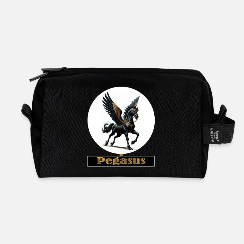 Pegasus mit schwarzen Flügeln - Recycelte Kulturtasche - Schwarz