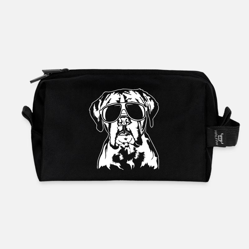 Boxer Sonnenbrille cool Hunde Hund Wilsigns - Recycelte Kulturtasche - Schwarz