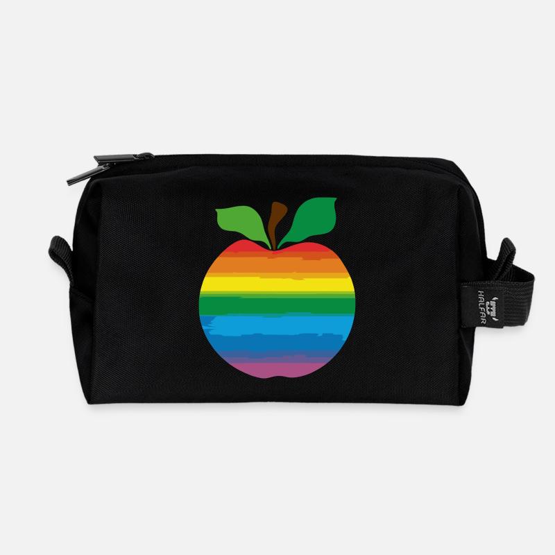 Apfel - Recycelte Kulturtasche - Schwarz