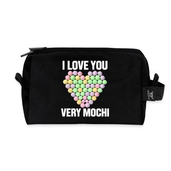 Mochi: Love for dessert - Recycled Toiletry Zip Bag - black - Front