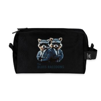 The Blues Raccoons 2 - Recycled Toiletry Zip Bag - black - Front