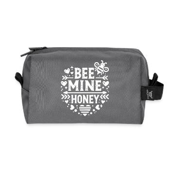 bee mine honey white - Recycled Toiletry Zip Bag - anthracite - Front