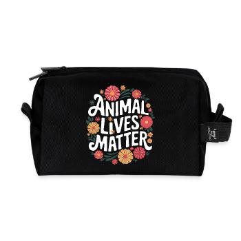 Vegetarian Vegan Veggie Vegetarian - Recycled Toiletry Zip Bag - black - Front