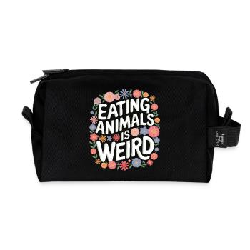 Vegetarian Vegan Veggie Vegetarian - Recycled Toiletry Zip Bag - black - Front