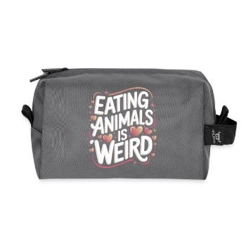 Vegetarisch Vegan Veggie Vegetarier - Recycelte Kulturtasche - Anthrazit - Vorne