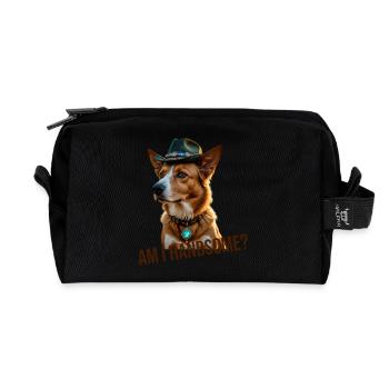 Cool dog - Recycled Toiletry Zip Bag - black - Front